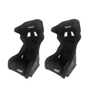 Autotecnica fixed-back twin-wing fibreglass sports race seats pair black ADR SS08S x 2