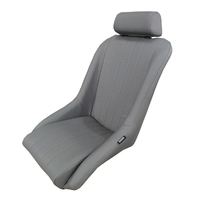 Autotecnica Classic Low Back PU Leather Grey Seat With Headrest Universal Hot Rod Speed Boat