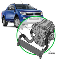 SAAS Silicone Intercooler 3 Pipe and Clamp Kit Suits Ford Ranger/BT50 3.2L SSH2101-KIT