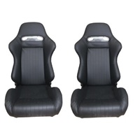 Autotecnica car sports race seats pair retro semi-moulded ADR approved SSP20BK