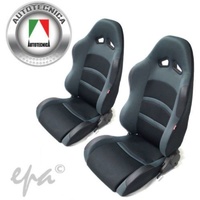 SPORTS SEAT SEMI MOULDED BLACK/GREY L/R PAIR