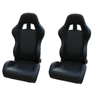 Autotecnica PU Leather sports universal race seats pair black ADR approved SSP68BK