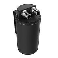 SAAS Oil Catch Can Tank Baffled Round Black Billet 500ml ST1003