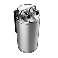 SAAS Oil Catch Can Tank Baffled Round Polished Billet 500ml ST1004
