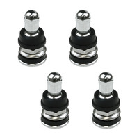 Street Pro Tyre Valve Short-Style Chrome Valve Stems Bolt-On Set of 4 
