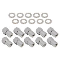 Street Pro Wheel Lug Nut Kit Chrome Street Pro 005 Length 1.50 1/2 inch .800 Shank Set of 10