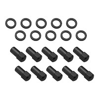 Street Pro Wheel Lug Nut Kit Black Street Pro 007 Dome Head Length 1.70 7/16 1.00 inch Shank Set of 10