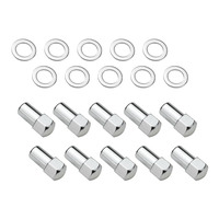 Street Pro Wheel Lug Nut Kit Chrome Street Pro 007 Dome Head Length 1.70 7/16 1.00 inch Shank Set of 10
