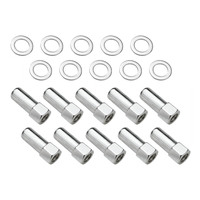 Street Pro Wheel Lug Nut Kit Chrome Cragar Weld SST Open End Mag Length 1.91 1/2' 1.380 inch Shank Set of 10