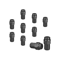 Street Pro Billet Wheel Lug Nut Kit Black/Machined Length 1.56 1/2 .700 Shank Set of 10