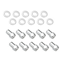 Street Pro Wheel Lug Nut Kit, Chrome 002 Streetpro Mag, 1.56, 1/2, .700 shank, Set of 10