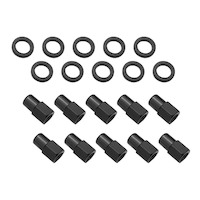 Street Pro Wheel Lug Nut Kit Black 002 Street Pro Open End Mag Length 1.46 7/16 .700 Shank Set of 10