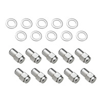 Wheel Lug Nut Kit, Chrome 002 Streetpro Mag, 1.56, M12 x 1.5, .700 shank, Set of 10