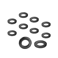 Street Pro Wheel Lug Nut Washers, Black, SST, Set of 10, 4mm T / 31.8mm OD