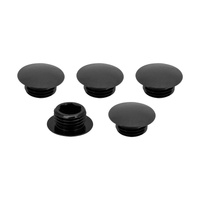 Street Pro Wheel Lug Nut Block Off Caps 7/16"-20 Billet Aluminium Black Set of 5