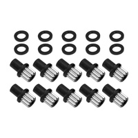 Street Pro Wheel Lug Nut & Washer Kit 1/2''-20 Open Cold Forged Billet Aluminium 0.850" Shank Black Set of 10