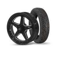 Street Pro convo Pro Wheel & Tyre Package Mickey SR Radial up to 195 Black 17x4.5' For Ford Bolt Circle 5 x 4.50' (-26) 1-3/4' Back Space