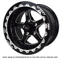Street Pro Street Pro ll Convo Pro Wheel Black Bead Lock Style 15x8.5' For Holden Chevrolet Bolt Circle 5 x 4.75'(6) 5.0' Back Space