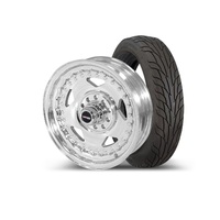 Street Pro Street Pro Wheel & Tyre Package Mickey SR Radial up to 195 Polished 15x4' For Holden Chevrolet For Ford Dual Bolt Circle 1.75' Back Space