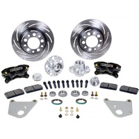 Strange Disc Brakes Front For GM with Drum Spindles 4.75 in. Black Caliper 1 Piece Rotor Kit 