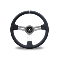 Autotecnica Monza Classic 3-Spoke Leather Steering Wheel Black 365mm SW1000