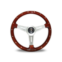 Autotecnica Classic 3-Spoke Steering Wheel Woodgrain Dark Timber 365mm Universal SW1000W