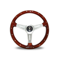 Autotecnica Classic 3-Spoke Steering Wheel Woodgrain Dark Timber 365mm Universal SW1000W