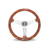 CLASSICO 365MM 3SPK WOODGRAIN WITH SILVER SPOKE AND RIM STUD LIGHT STAIN