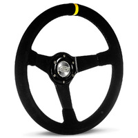 SAAS Steering Wheel Suede 14" ADR Drifter Black Spoke SW1016S