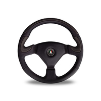 Autotecnica Racer Pro 3-Spoke Leather Steering Wheel Black 350mm SW1041BK