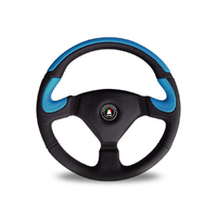 Autotecnica Racer Pro 3-Spoke Leather Steering Wheel Blue 350mm SW1041BU