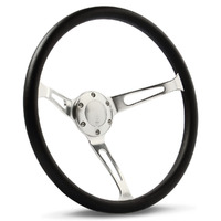 SAAS Steering Wheel Poly 15" Classic Deep Dish Satin Alloy Slots SW25610