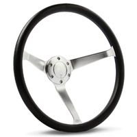 SAAS Steering Wheel Poly 15" Classic Deep Dish Satin Alloy Solid SW25612