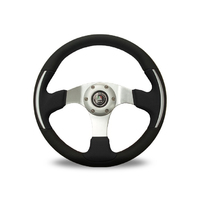 Autotecnica Racer III Leather 3-Spoke Steering Wheel Black 350mm SW2617B