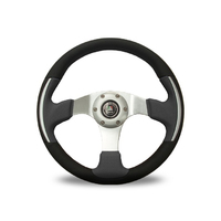 Autotecnica Racer III Leather 3-Spoke Steering Wheel Grey 350mm SW2617G