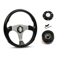 SAAS Steering Wheel Poly 14" ADR Octane Titanium Spoke SW515T-R and SAAS boss kit for Holden Torana LJ- LH LX UC TA 1972-1983