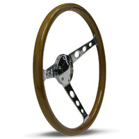 SAAS Steering Wheel Wood 15" ADR Classic Chrome With Holes SW701CHW