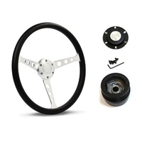 SAAS Steering Wheel Poly 15" ADR Classic Brushed Alloy With Holes SW702BH and SAAS boss kit for Chevrolet Camaro 1967