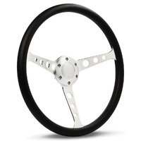 SAAS Steering Wheel Poly 15" ADR Classic Brushed Alloy With Holes SW702BH