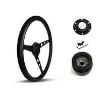 SAAS Steering Wheel Poly 15" ADR Classic Black Alloy With Holes SW702PBS and SAAS boss kit for Chevrolet Camaro 1967