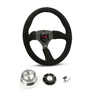 SAAS Steering Wheel Suede 14" ADR Tokyo Motorsport Black Spoke SWMS1 and SAAS billet boss kit for Chevrolet Camaro 1967