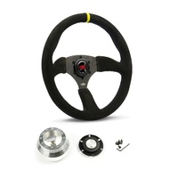 SAAS Steering Wheel Suede 14" ADR Tokyo Motorsport Black Spoke + Indicator SWMS2 and SAAS billet boss kit for Chevrolet Camaro 1967