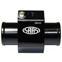 SAAS Water Temp Adapter Rad Hose 28mm Black Aluminium SWTA28B
