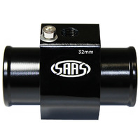 SAAS Water Temp Adapter Rad Hose 32mm Black Aluminium SWTA32B