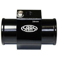 SAAS Water Temp Adapter Rad Hose 34mm Black Aluminium SWTA34B
