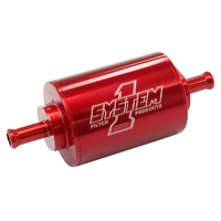 System One Pro Street Billet In-Line Fuel Filter Red 2" O.D x 4-1/2" 30 Micron