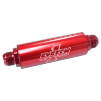 System One Billet In-Line Scavenge Oil Filter Red 2-1/4" x 9" 1-1/4" 75 Micron