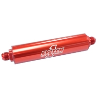 System One Extra Long Billet In-Line Fuel Filter Red 2-1/4" x 11" -12AN 30 Mic