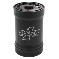 System One Spin On Oil Filter 5-1/4" Long Black Metric 3" 35 Micron S/S Filter