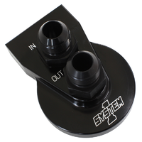 System One Remote Filter Mount- Black 2-Bolt Flat Surface Mount -10AN In/Out